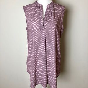 Loft Sleeveless Split Neck Shell Top